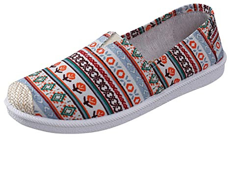 UnoSheng Zapatos planos para mujer, zapatos planos de boca plana, zapatos simples, zapatos casuales, zapatos de trabajo, zapatos de lona para mujer, zapatos de bailarina, naranja, 39 EU