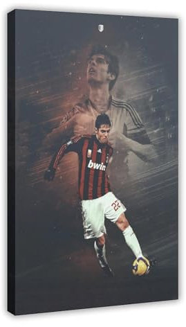 TINGTOEO Fußballspieler, Ricardo Kaka 8, Leinwand-Poster, Schlafzimmer-Dekor, Sportlandschaft, Büro, Raumdekoration, Geschenk, Rahmen-Stil, 60 x 90 cm