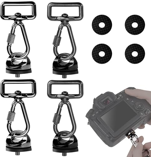 2 paia Camera Neck Strap Vite Holder, D-Ring Macchina Fotografica Strap Vite, Vite di Fissaggio Fotocamera, Vite di Fissaggio Rapido per Cinghie Fotocamera, 1/4 Vite per Macchina Fotografica Filo