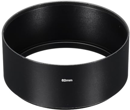 PATIKIL Parasol de 82mm Superficie Esmerilada de Enfoque Largo Interior Antirreflectante con Paño de Limpieza para Lente de Cámara Negro