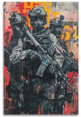 Vintage-Militärposter Amerikanische SWAT-Polizei, Kunstwerk 2, dekoratives Gemälde, Leinwand, Poster, 30 x 45 cm