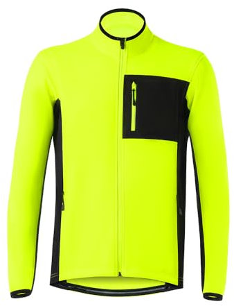 SMTSEC Herren Fahrradjacke Winter Laufjacke Wasserdicht Atmungsaktiv Leicht Thermo Fleece Winddichte Reflektierend Herren Radjacke Winterjacke Fahrrad Jacken Für Radfahren Joggen Wandern,Green-4XL