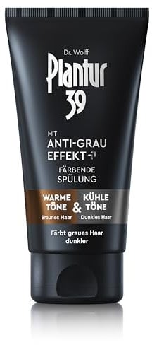 Plantur 39 Anti-Grau färbende Spülung, 1 x 150 ml – Conditioner für dunkleres Haar – Kaschiert graue Haare sanft – Permanent färbende Spülung