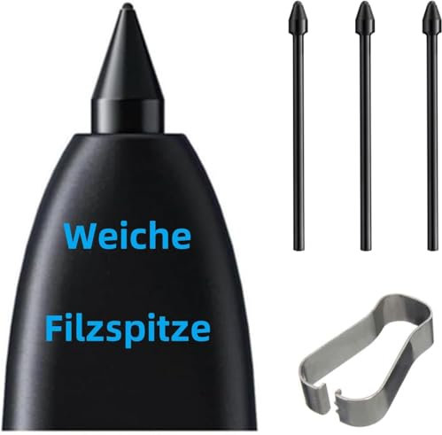 3 punte di ricambio per Samsung Galaxy S24 Ultra S Pen, punte morbide di ricambio per Samsung S Pen, Galaxy S24 Ultra con strumento di montaggio/smontaggio (3 pz.nero)