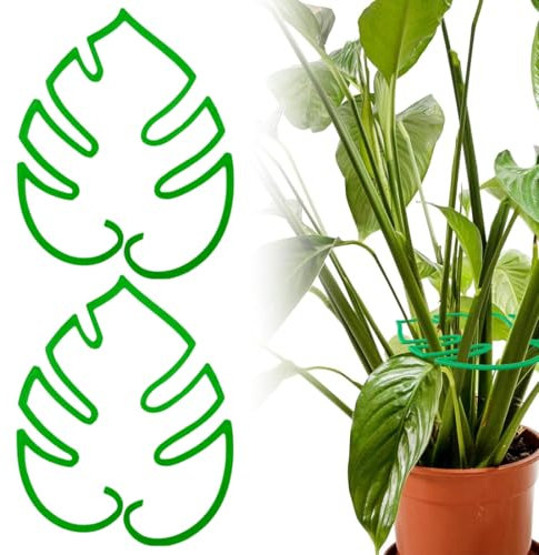 IKOPFLN 2PCS Pflanzenstütze Monstera Blatt,Blütenform Blattpflanzenstütze Pflanzenwachstumszubehör Pflanzenstütze Monstera für Zimmerpflanzen im Freien rankhilfe zimmerpflanzen pflanzenhalter