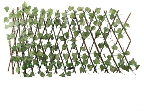 Brise-vue pour jardin, feuilles de lierre artificielles, clôture en treillis extensible (patate douce)