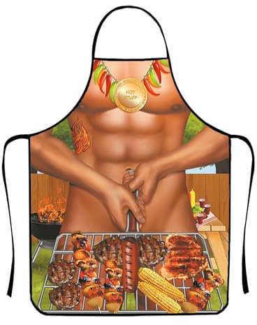 Cosysparks Delantal Cocina Hombre Divertido, Delantal Hombre Divertido Delantal Sexy Hombre Cocina Delantal de Cocina Fiesta de Barbacoa Regalo de Hombre Delantal para Adultos (Estilo 4)