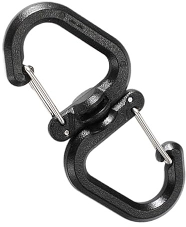 Drehbarer Doppelkarabiner - Tragbare S-Kettenhaken, Outdoor 360 Grad drehbarer Haken, Outdoor Swivel Clip, Mehrzweck-Rucksack Keychan Karabiner mit 360-Grad-Drehgelenk für Rucksäcke Hundespaziergänge