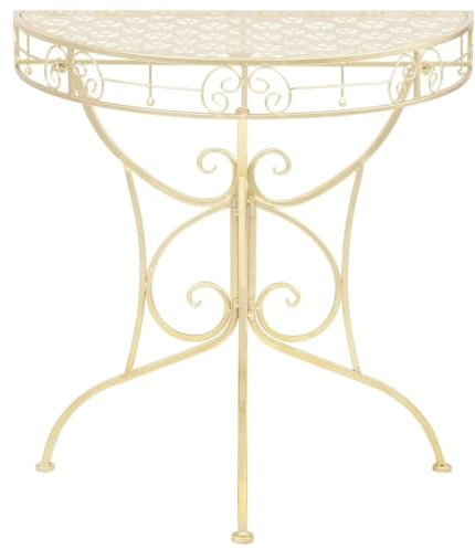 HEFZGDB Beistelltisch Vintage-Stil Halbrund Metall 72 x 36 x 74 cm Gold Beistelltische Couchtisch Klein Stubentisch Beistelltisch Sofa für Wohnbereich Balkon Speisesaal Arbeitszimmer