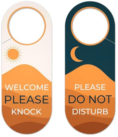 Laroal Cartello da appendere alla porta Please Do Not Disturb/Benvenuto Please Knock, confezione da 2 cartelli universali da 9x3,5 per camera da letto/hotel/ufficio