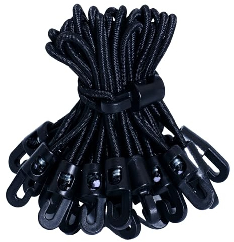 YUNSHANGHE Lot de 50 tendeurs en caoutchouc avec crochets, 15 cm, avec crochets, multifonctions, pour bâches, affiches, tentes, bannières, pavillons, noirs