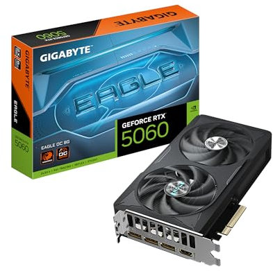 Gigabyte GeForce RTX 5060 EAGLE OC 8G Graphics Card - 8GB GDDR7, 128bit, PCI-E 5.0, 2550 MHz Core Clock, 3 x DisplayPort, 1 x HDMI, GV-N5060EAGLE OC-8GD