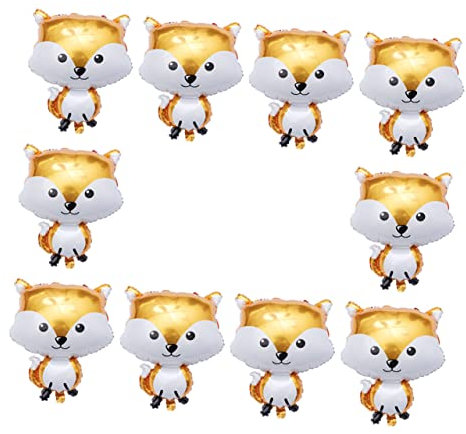 Yardwe 10stücke Fuchs Aluminium Folienballons Cartoon Tier Luftballons Für Geburtstagsfeier Tiermotiv Deko Für Kinderpartys Langlebig Und Farbenfroh