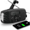 Radio Portable Urgence Militaire, FM/AM/SW Radio de Secours avec Rechargement du Solaire Radios Dynamo à Manivelle avec Lampe de Poche Lampe Lecture LED 2000mAh Powerbank SOS Alarm Camping (Noir)