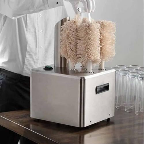 Electric Glass Polisher Machine for Commercial Use, Effortlessly Polish Wine, Champagne Glasses and Beer Cups, Ideal for Bars, Restaurants, and Kitchens