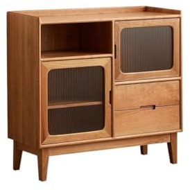 Vintage Anrichte aus Kirschholz, 100 cm, Aufbewahrungsschrank für Flur, Balkon, Küche, Wohnzimmer und Schlafzimmer, stilvoller IV-Holz-Konsolentisch
