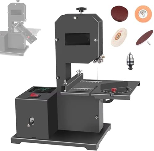 HaiZethonic Mini Sege a Nastro Multifunzionale, Sege da Tavolo da 800 W,Seghe Elettriche a Filo per La Lavorazione del Legno,Altezza di Taglio 70 Mm