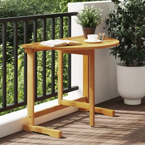 Hoopleep Balkontisch Klappbar 90x60x72 cm, Massivholz Akazie geölt, Outdoor Klapptisch quadratisch, platzsparend für Balkon, Garten, Terrasse