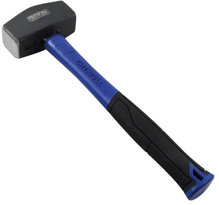Faithfull Martello da mazza con manico lungo in fibra di vetro, 1,8 kg, manico in fibra di vetro ad alta resistenza con testa in acciaio verniciato a polvere e impugnatura ergonomica antiscivolo per