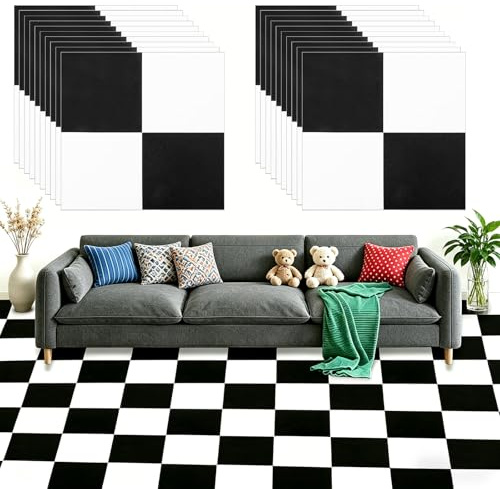 LUPATDY 20 Stück Bodenbelag Klebevinyl Selbstklebend, 30x30cm 1.8 ㎡ Badezimmer Fliesenaufkleber, Bodenaufkleber Vinyl Wasserfest, Matt Boden aus PVC im Format für Küche, Esszimmer, Bad