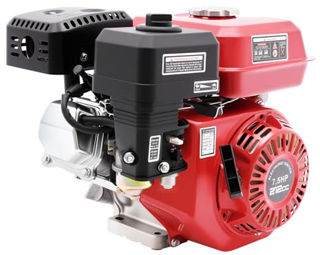 Motore a Benzina 7,5HP 4 Tempi Singolo Cilindro, Nylon e Alluminio, Raffreddamento ad Aria, Serbatoio 0,95Gal, Silenzioso, Pompe Motozappe Edilizia, 4000W, 3600RPM