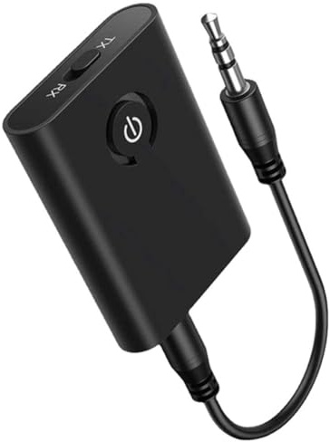 Gruita Adaptateur Bluetooth 5.3 pour Avion vers 2 Écouteurs sans Fil, Prise Jack 3,5 Mm, Émetteur-Récepteur Bluetooth en Vol pour TV