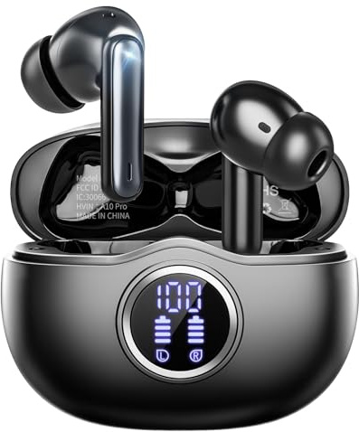Fhumsh Kabellose Ohrhörer, Bluetooth 5.3 Kopfhörer, HiFi-Stereo, 50-Stunden-Wiedergabe