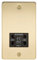 Knightsbridge FPAV8900PB Flat Plate 115V/230V Dual Voltage Shaver Socket-Polished Brass with Black Insert