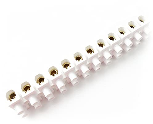 BeMatik - Regleta de conexión de Cables eléctricos de sección 25mm Blanca