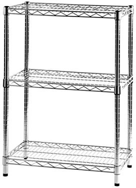 Archimede Sistema Componibile, Scaffale Tre Ripiani, Grigio (Cromato), 61 x 36 x 90 cm