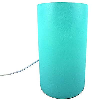 Moderne LED Glas Tischleuchte Kevin Zylinder Leuchte inklusive Leuchmittel E14-4Watt 2700K 430lm Tischlampe (blau-türkis)