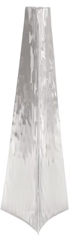 Deco 79 Dekorative Vase aus Edelstahl, gehämmerte Tafelvase, Blumenvase für Heimdekoration, 17,8 x 15,2 x 55,9 cm, Silber