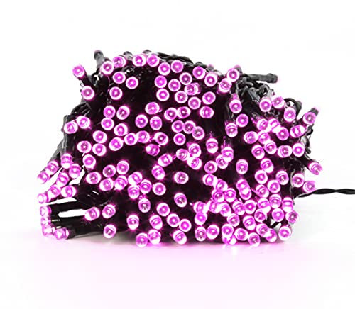 The Christmas Workshop 75070 200 Pink LED Chaser Christmas Lights / Indoor or Outdoor Fairy Lights / 13.9 Metres / 8 Light Modes / Great For Christmas, Weddings & Gardens