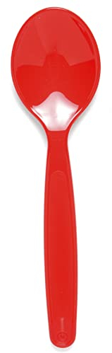 Harfield 17cm Polycarbonate Plastic Spoon Red (Pack of 10)