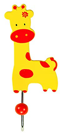 Kinder Wandhaken Garderobenhaken Kleiderhaken Holz Gelber Giraffen für Jungen und Mädchen