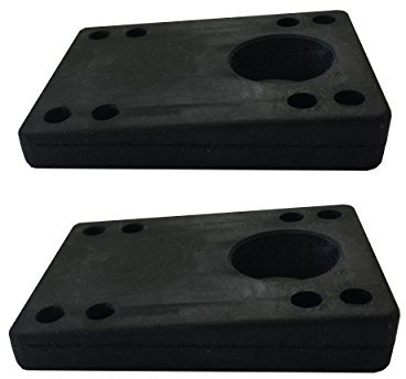 VJ Longboard Skateboard-Riser-Pads, Gummi, 2 Stück, Größe 3 mm, 6 mm, 12 mm, 14 mm, Winkelkeil-Riser-Pads, Schwarz (Winkelkeil)