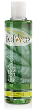 Italwax Loción Post - depilatoria - 250ml – A base de aceite - Aroma de mentol - Hidrata y elimina los residuos de cera