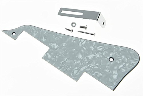 KAISH White Pearl LP Gitarren-Pickguard mit Chrom-Halterung für Epiphone Les Paul