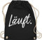 Turnbeutel Rucksack - Sprüche - Läuft - Statement - Unisize - Schwarz - lustige mit aufschrift typo beutel taschen statements laeuft stoffrucksack festival sprüchen￼ läuft. stoffbeutel spruch