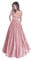 Stillluxury E137 Robe de soirée courte ou longue en satin avec poches et perles pour femme, Or rose., 36