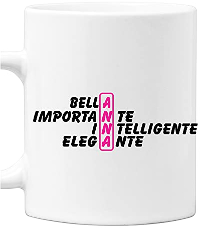 bubbleshirt Tazza Mug divertente con nome Anna e aggettivi simpatici Idea Regalo Compleanno Natale in ceramica
