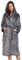 Vlazom Accappatoio Donna Pile Vestaglia Invernale Morbido Vestaglia Accappatoio Microfibra Cappuccio Tasche Cintura per Casa Regalo Natale，Grigio Scuro，L