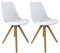 byLIVING Esszimmer-Stuhl KIRA, 2er-Set, Küchenstuhl, Füße Metall Eichenfarben foliert, Sitzschale weiß, Sitzkissen Kunststoff, B 48, H 86, T 55,5 cm