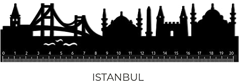 Legami - Lineal, Follow The Skyline, 20 x 5 cm, Variante Istanbul, Doppelprofil: Ein für Netto- und Präzisionslinien, eins mit den Monomenten von Istanbul