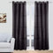 MERCURY TEXTIL - Cortinas Modernas Translucidas 2 Piezas con Anillos Plateados para Ventana, 150 X 260 CM (Negro)