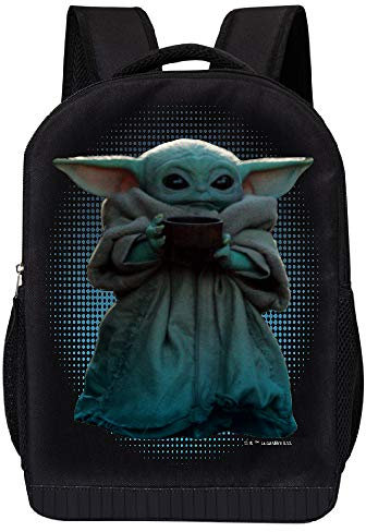 STAR WARS Star Wars Rucksack, Mandalorianischer Stil, gepolstert, 45,7 cm, Schwarz, The Child and Cup