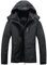 Damen Wasserdichte Skijacke Warm Winter Schneemantel Kapuze Regenmantel, Schwarz, XL