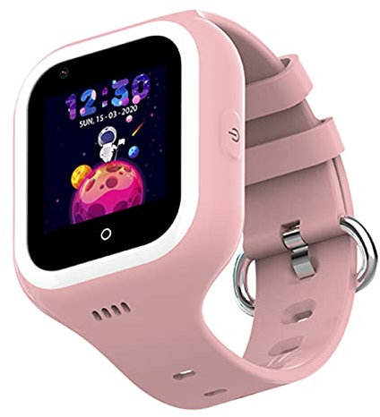 SaveFamily Iconic Plus. Orologio intelligente per bambini con GPS, videochiamata, IA, SOS, Modalità College. Whatsapp, Spotify, misuratore di temperatura,intercambiabili. (Icon 1, Ros)