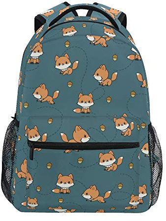 Children's Backpack, Schoolbag Cute Baby Fox Pine Cone Large Capacity Students Bookbag Rucksack Knapsack for Boys Girls Adults Teen