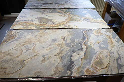 Dünnschiefer Schieferfurnier Stone Veneer Steinfurnier Wandverblender Echtstein Steinwand Glimmerschiefer Steintafel Wandverkleidung Naturstein Steintapete Marmor Sandstein (Stein, 20 x 15 cm)